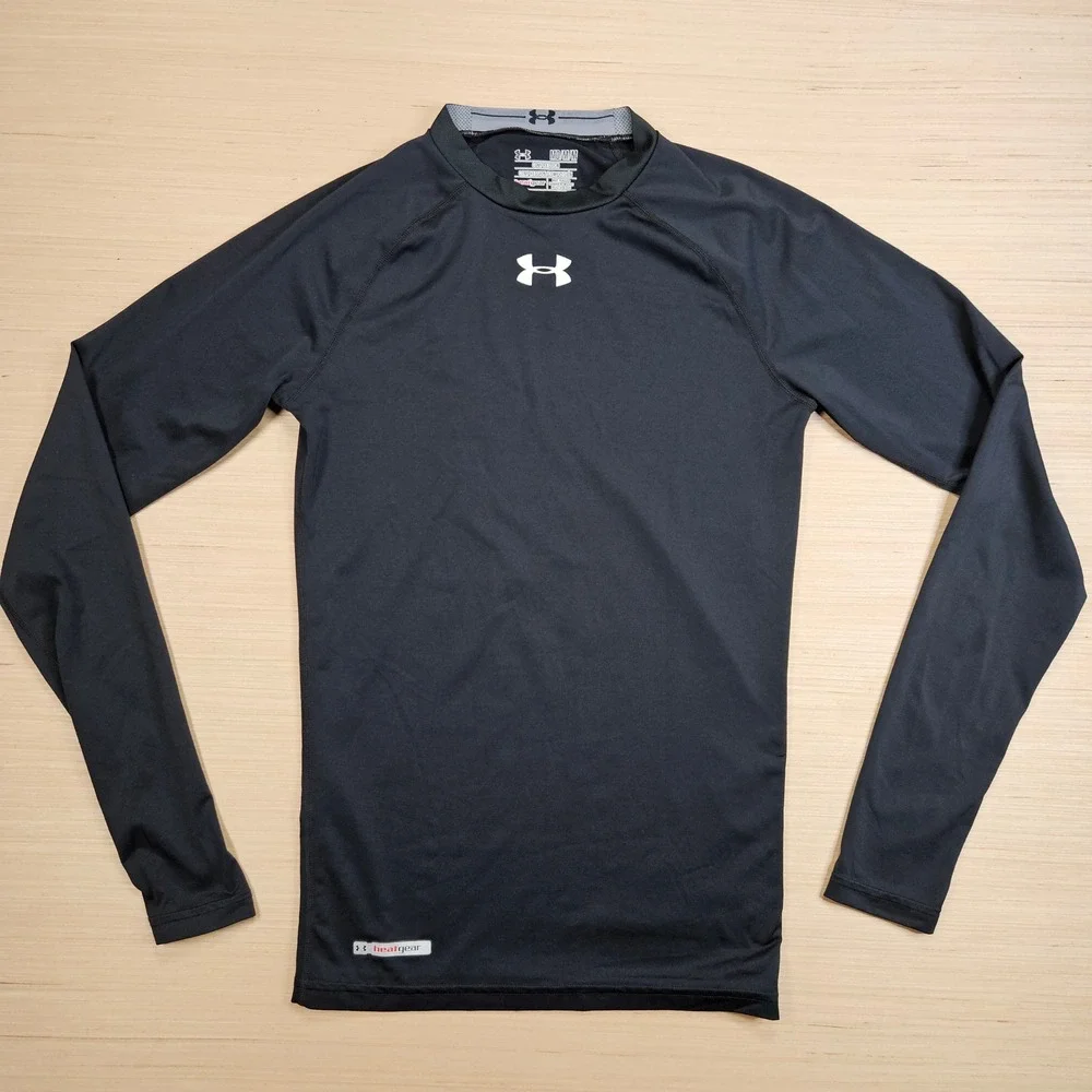 Under Armour Compression Shirt Men M Black HeatGear Long Sleeve 1236223 Base